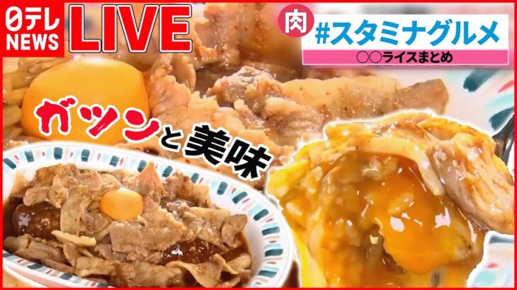 【〇〇ライスまとめ】甘辛い肉と卵が絡み合うガツンと”スタミナカレー” / 甘み際立つケチャップとふわっと卵の名物オムライス/　など every.特集厳選アーカイブより（日テレNEWSLIVE）