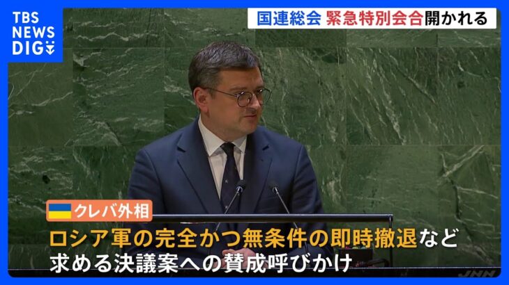 国連総会緊急特別会合　ウクライナ平和決議案採決へ　侵攻1年｜TBS NEWS DIG