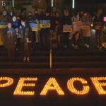 大阪でウクライナの平和を祈るイベント　日本へ避難してきた人々も参加【軍事侵攻から１年】（2023年2月24日）