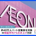 イオン、パート時給7%賃上げ　国内最多40万人　平均時給約1000円から70円程度↑｜TBS NEWS DIG