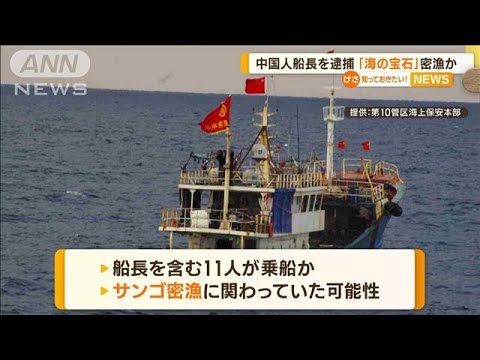 中国人船長を逮捕　日本のEEZ内で“サンゴ密漁”か　中国外務省「中国国民の安全を」(2023年2月24日)