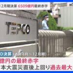 東京電力HD　2022年4月～12月期　6509億円の最終赤字｜TBS NEWS DIG