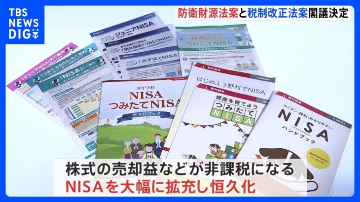 政府、「防衛財源法案」を閣議決定　NISAの“拡充・恒久化”含む「税制改正法案」も｜TBS NEWS DIG