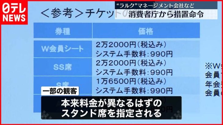 【｢ラルク｣チケット】「SS席」購入も｢スタンド席｣指定された例も…マネージメント会社など3社に措置命令