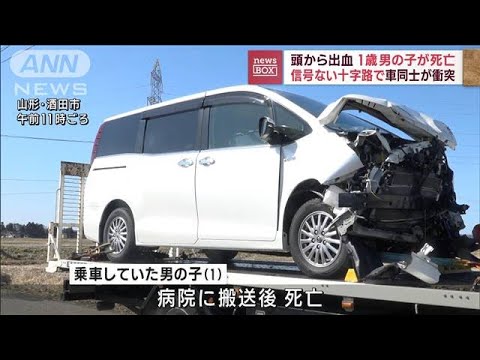 信号のない十字路で車同士が衝突　1歳男児が死亡(2023年3月6日)