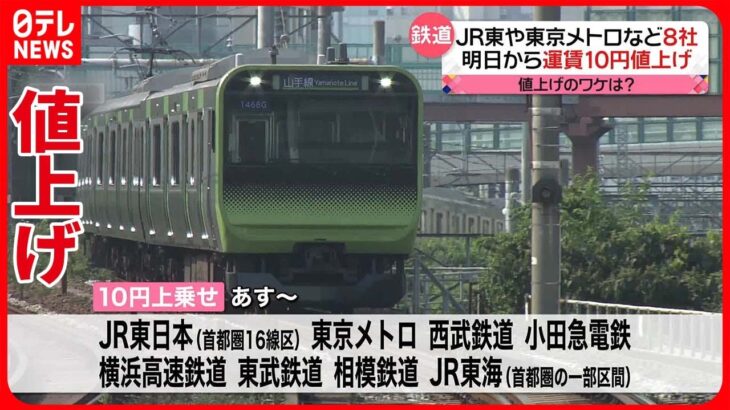 【鉄道運賃10円値上げ】JR東日本や東京メトロなど 通勤時間帯で定期代が安くなる人も