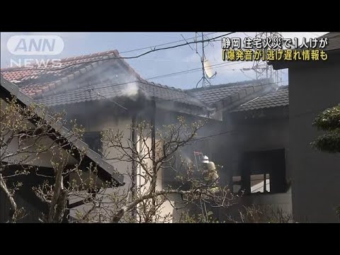 住宅火災で1人けが　逃げ遅れの情報も　静岡市(2023年3月15日)