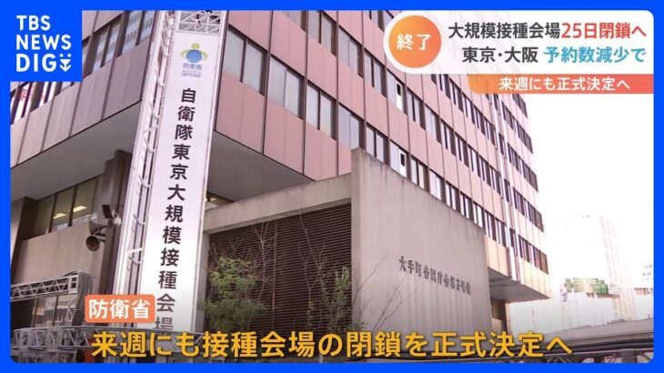自衛隊大規模接種会場、今月25日で閉鎖へ｜TBS NEWS DIG