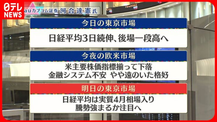 【3月29日の株式市場】株価見通しは？　河合達憲氏が解説