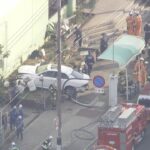 病院敷地に車突っ込む、７０代とみられる女性２人が挟まれて死亡　運転の７１歳男を逮捕　大阪