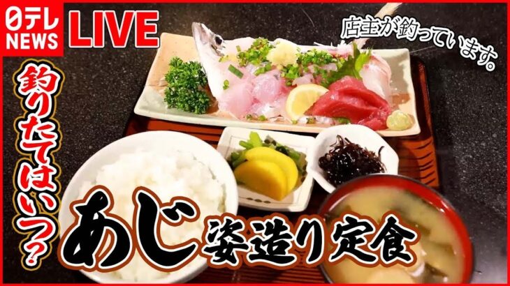 【定食まとめ】新鮮プリプリの名物釣りアジ/ズッシリ特大サイズの餃子定食/アイデア店主のポテサラとんかつなど（日テレNEWS LIVE）