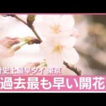 【速報】東京の「ソメイヨシノ」全国トップで開花　統計史上最早タイ　気象庁(2023年3月14日)