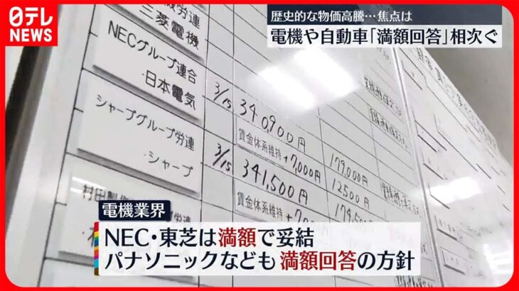 【春闘】「集中回答日」大企業で例年にない賃上げ“満額回答”続出か