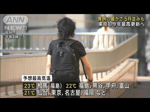 異例の暖かさ…5月並みも 　東京も今年最高を更新へ(2023年3月8日)