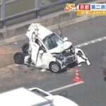 渋滞で停止の車にトラックが追突　第二京阪道路で4台絡む事故　30代～50代の5人重軽傷（2023年3月28日）