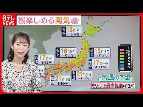 【天気】広い範囲で晴れ 東京都心は夕方以降雨の所が 九州～東北にかけて花粉は非常に多く