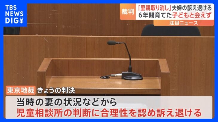 6年間育てた子どもと会えず 「里親取り消しは違法」夫婦の訴え退ける　東京地裁｜TBS NEWS DIG