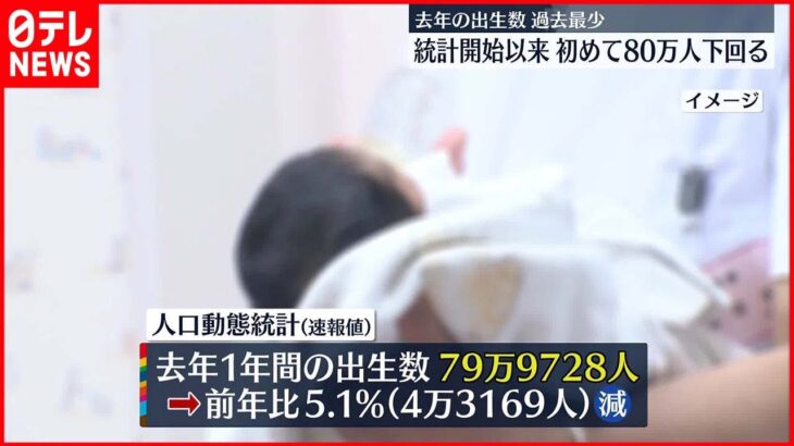 【出生数“過去最少”】初の80万人割れ…7年連続の減少