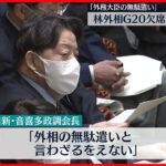 【林外相G20欠席】野党側が批判「外務大臣の無駄遣い」