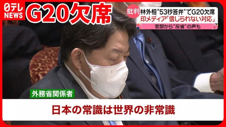 【林外相】国会対応でG20欠席…答弁たった“53秒”「日本の信じられない対応にインド衝撃」