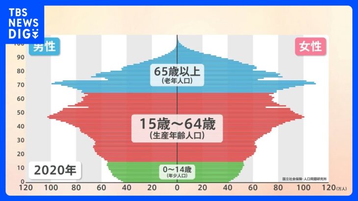2070年の日本の人口「8700万人」と推定　少子化加速で65歳以上が約4割に？ 外国人の割合増加も…【Nスタ解説】｜TBS NEWS DIG
