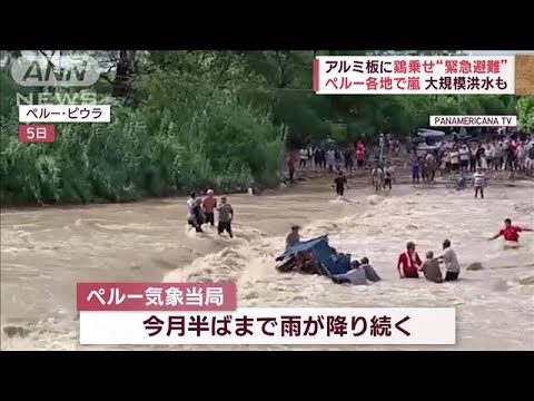 【世界の衝撃映像】大雨で3階建てアパート崩落、嵐で大洪水、住宅のプールにワニ(2023年4月11日)