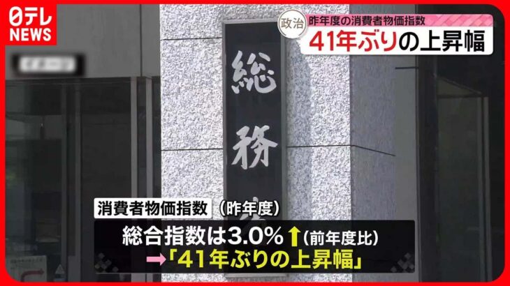 【41年ぶりの上昇幅】昨年度「消費者物価指数」 食料品や電気代など値上がり目立つ