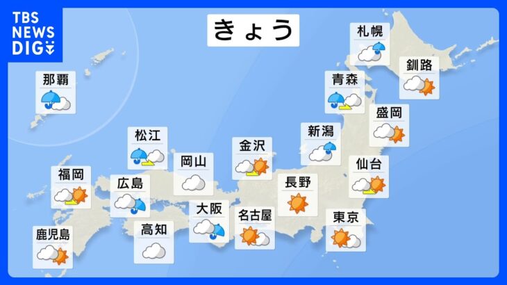 【4月19日 今日の天気】東日本で季節外れの暑さに　西日本は不安定｜TBS NEWS DIG