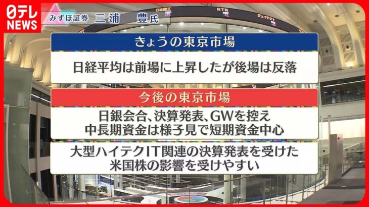 【4月24日の株式市場】株価見通しは？　三浦豊氏が解説