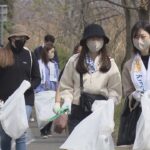 淀川河川敷で地域住民や学生らが清掃活動　ウクライナから避難してきた留学生も参加