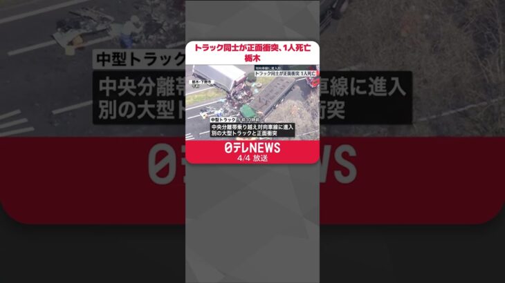 【事故】対向車線にはみ出したか…トラック同士が正面衝突 1人死亡 栃木・下野市 #Shorts