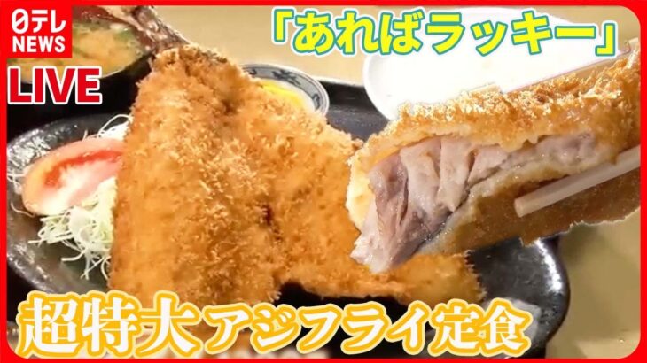 【定食まとめ】新鮮プリプリの名物釣りアジ/ズッシリ特大サイズの餃子定食/アイデア店主のポテサラとんかつなど（日テレNEWS LIVE）