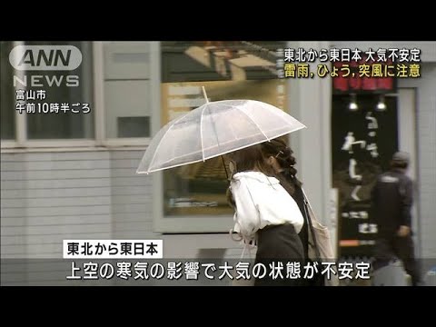 大気の状態不安定　東北から東日本で天気急変に注意(2023年4月8日)