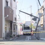 兵庫県尼崎市　警察の職務質問から逃走の車が電柱に突っ込む　周辺の住宅で停電も