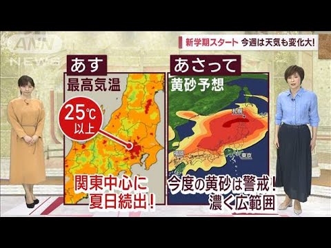 【全国の天気】今週は黄砂に要警戒「濃くて広範囲」(2023年4月10日)