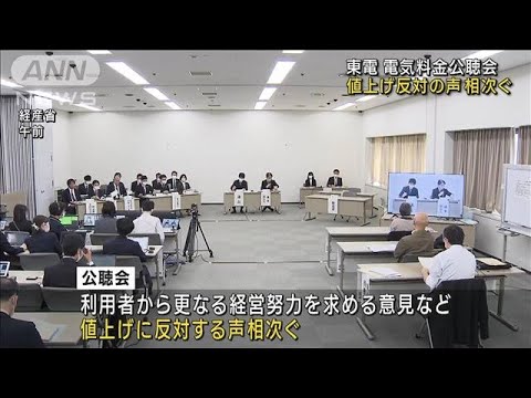 東京電力　電気料金の値上げ申請　公聴会で反対の声相次ぐ(2023年4月13日)