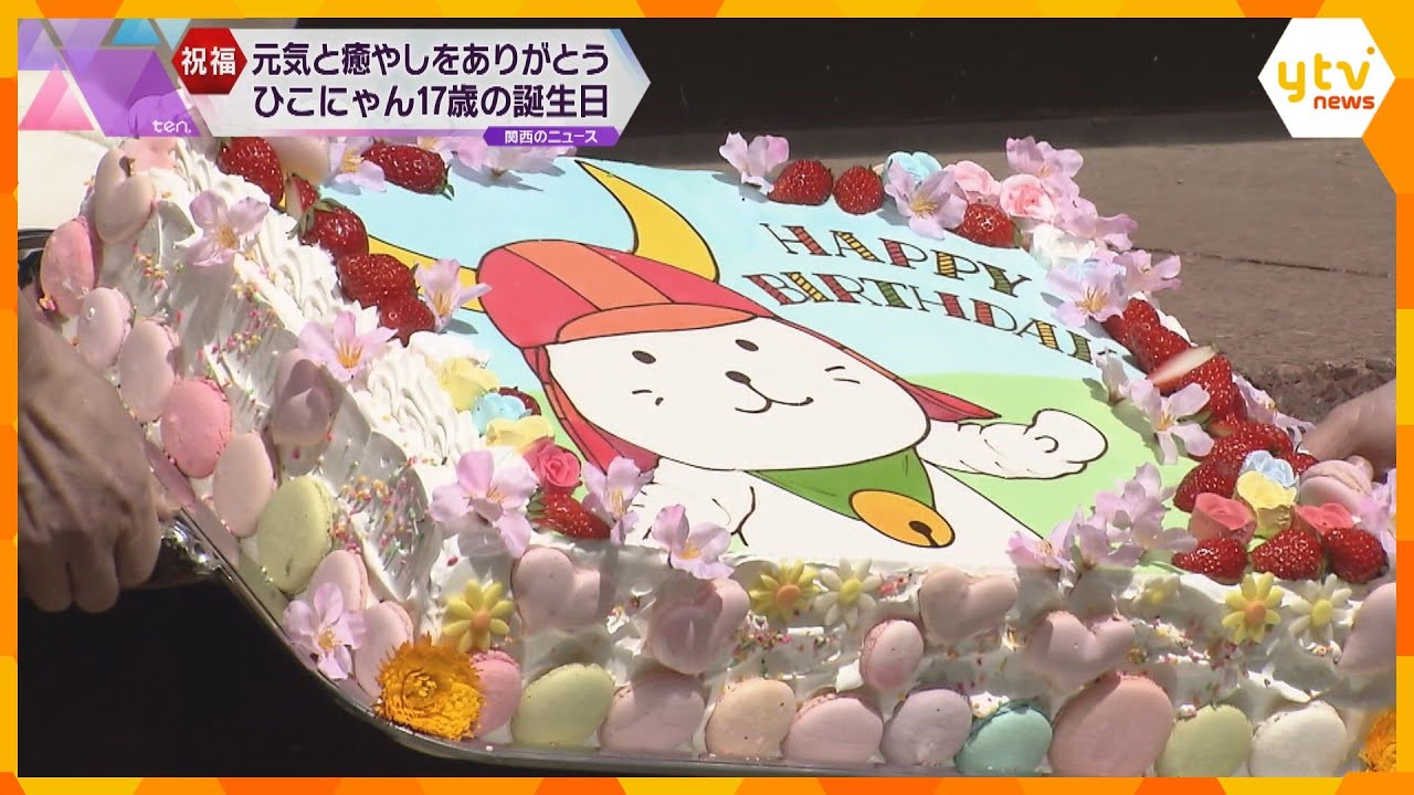 ひこにゃん１７歳の誕生日！　全国から４００人以上のファンが彦根城に駆けつけ祝福うける