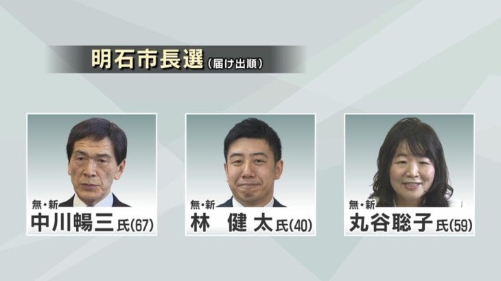 「明石市長選挙」告示　無所属の新人３人が立候補　投開票は４月２３日（2023年4月17日）