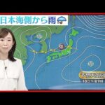 【天気】午後は日本海側から雨の範囲広がる 九州を中心に黄砂の予想も