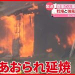 【カメラマンが遭遇】住宅など全焼する火事　風にあおられ延焼