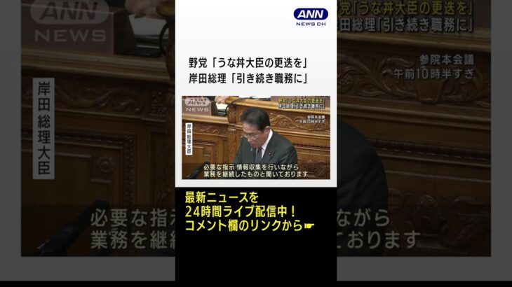 野党「うな丼大臣の更迭を」 岸田総理「引き続き職務に」 #shorts