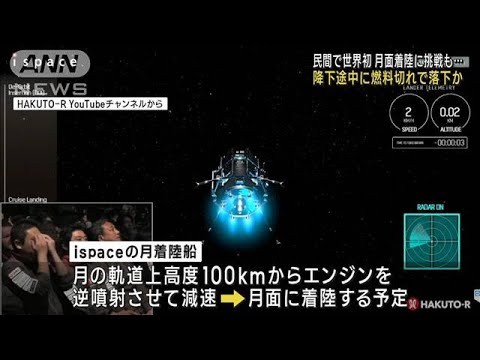 「ispace」月面着陸に挑戦も…降下途中に燃料切れで落下か(2023年4月26日)