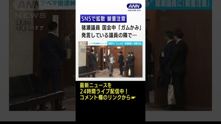 国会中「ガムかみ」SNSで拡散　猪瀬議員に厳重注意 #Shorts