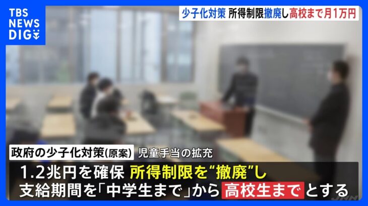 児童手当は「高校生まで月1万円」「所得制限撤廃」“異次元の少子化対策”の原案が判明｜TBS NEWS DIG