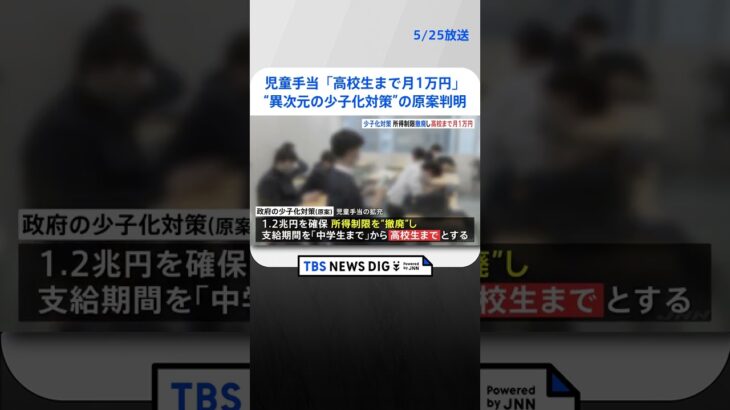 児童手当は「高校生まで月1万円」「所得制限撤廃」“異次元の少子化対策”の原案が判明｜TBS NEWS DIG #shorts