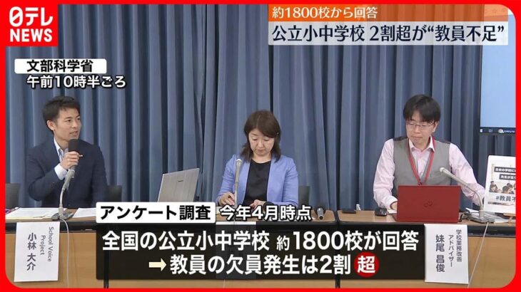 【明らかに】公立小・中学校で2割超が“教員不足”