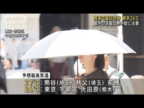 関東は気温急上昇で夏日続出　東京26℃予想(2023年5月10日)