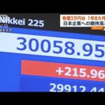 株価3万円台 1年8カ月ぶり　日本企業への期待高まる(2023年5月17日)