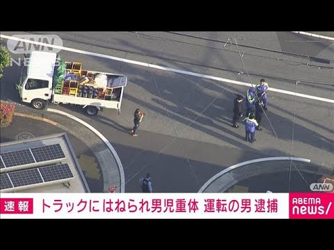 トラック運転の30代男を逮捕　小学校低学年か　男の子が重体(2023年5月16日)