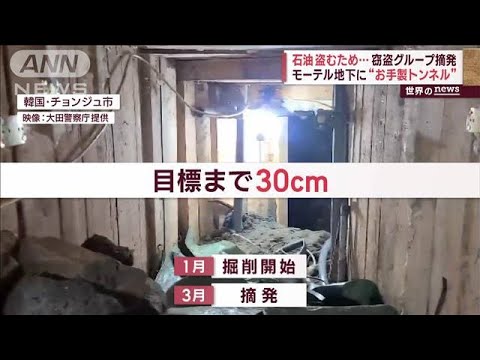 石油まで「30cm」ギリギリ“石油窃盗団”摘発… モーテル地下に“お手製トンネル”(2023年5月11日)